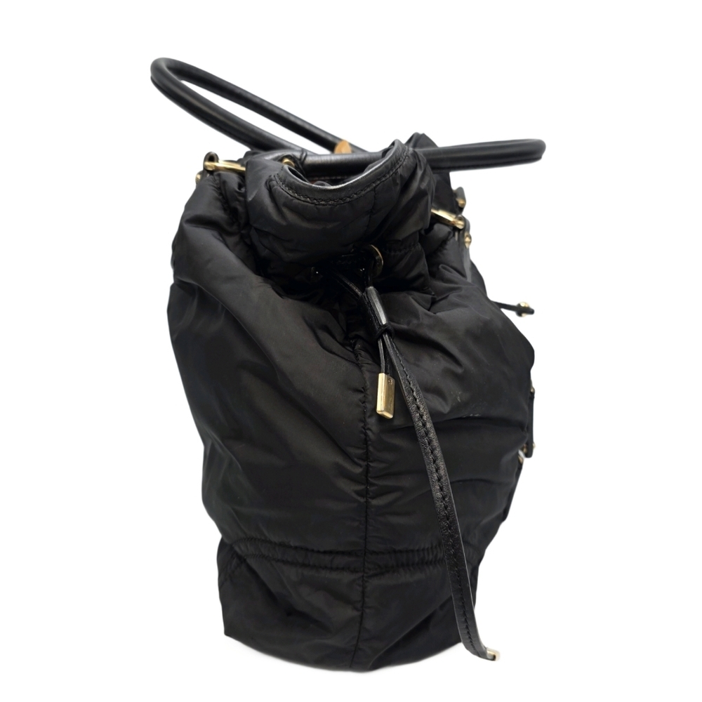 Tod's Black Nylon Puffer Tote Bag OD 18 – Leather Trim & Gold Hardware - Picture 5 of 8